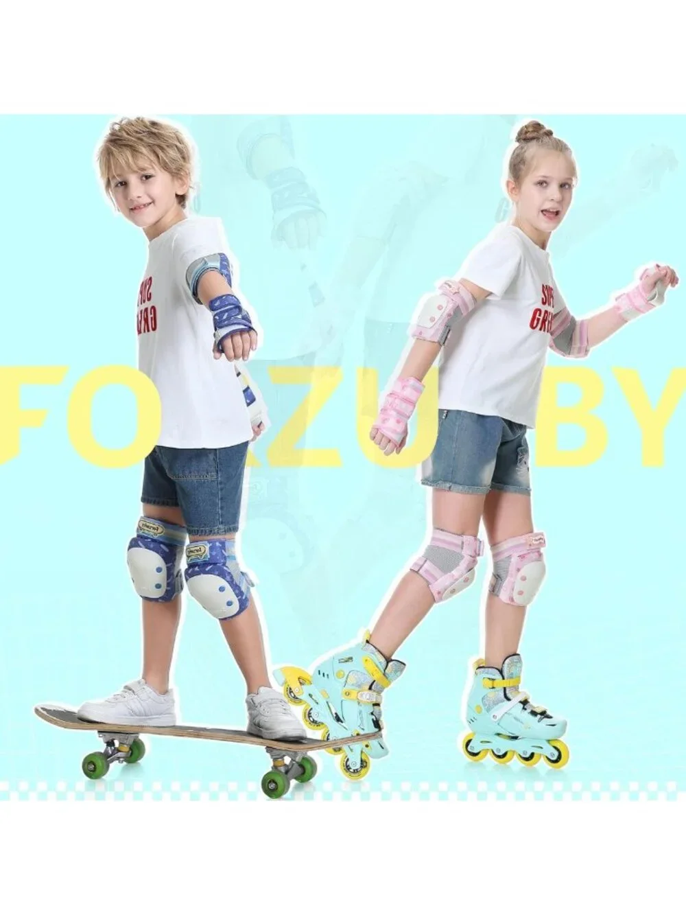 6-in-1 Protective Gear Set for Kids & Adults | Knee Pads, Elbow Pads, Wrist